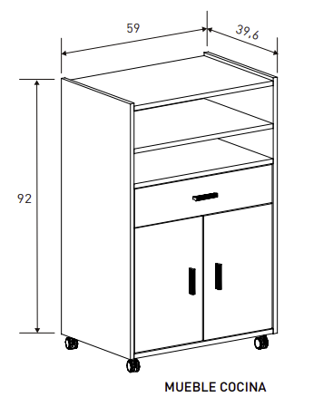 MUEBLE DE COCINA ELBA – MÓVIL, FUNCIONAL Y CON GRAN CAPACIDAD