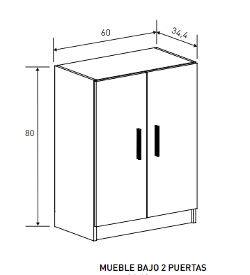 MUEBLES ALTO Y BAJO ELBA DE 2 PUERTAS – ORGANIZACIÓN, DISEÑO Y VERSATILIDAD