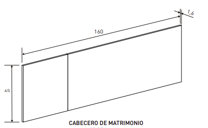 CONJUNTO CABECERO 160 CM Y MESITA ELBA – DISEÑO MODERNO Y FUNCIONAL PARA DORMITORIO DE MATRIMONIO