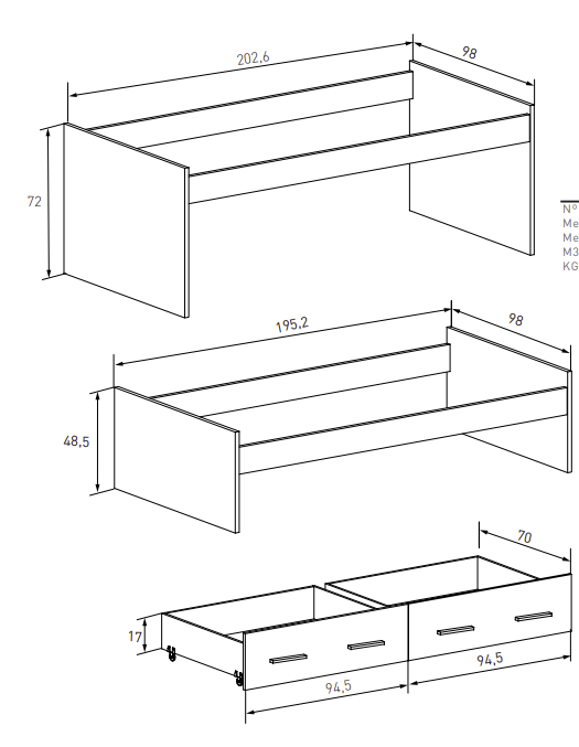 CAMA DOBLE ELBA CON CAJONES – DISEÑO MODERNO Y ALMACENAMIENTO INTELIGENTE