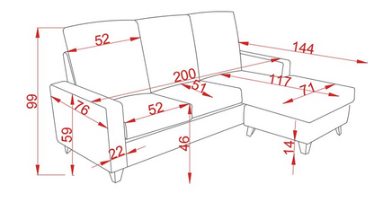 SOFÁ CHAISE LONGUE REVERSIBLE DUQUE – VERSÁTIL, MODERNO Y FUNCIONAL