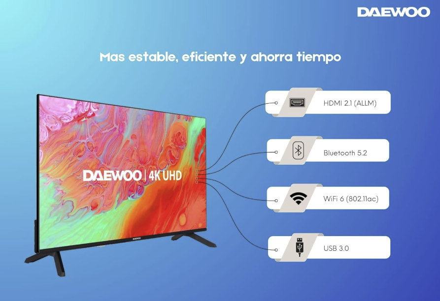 TV DAEWOO 43" 43DM65UV UHD SMART TV HDR10 ALLM