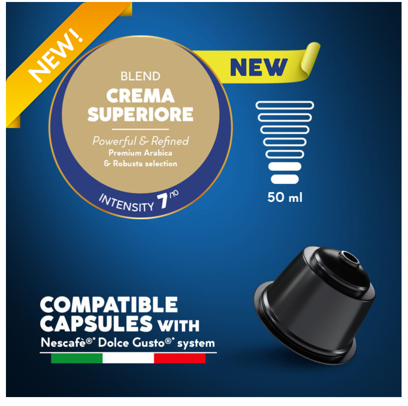 ¡¡¡SÚPER PRECIO!!! Café ITALIANO 64 Cápsulas CREMA SUPERIOR Compatible con Dolce Gusto®*