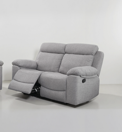 SOFÁ DOS PLAZAS OLIMPO RECLINABLE – CONFORT Y ELEGANCIA EN GRIS