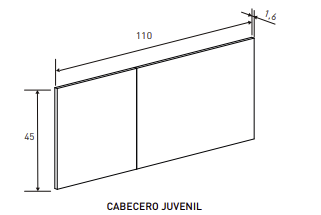 CONJUNTO CABECERO JUVENIL 110 CM Y MESITA ELBA – DISEÑO MODERNO Y FUNCIONAL
