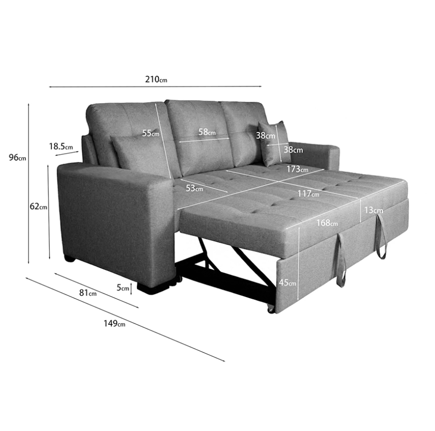 SOFÁ CAMA SENRA – MODERNO, FUNCIONAL Y CÓMODO