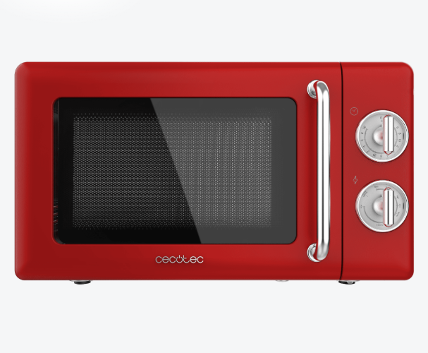 MICROONDAS CON GRILL CECOTEC PROCLEAN 3110 RETRO RED 20 L – 700 W – DISEÑO VINTAGE