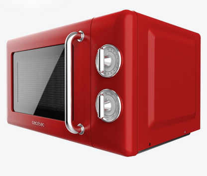 MICROONDAS CON GRILL CECOTEC PROCLEAN 3110 RETRO RED 20 L – 700 W – DISEÑO VINTAGE