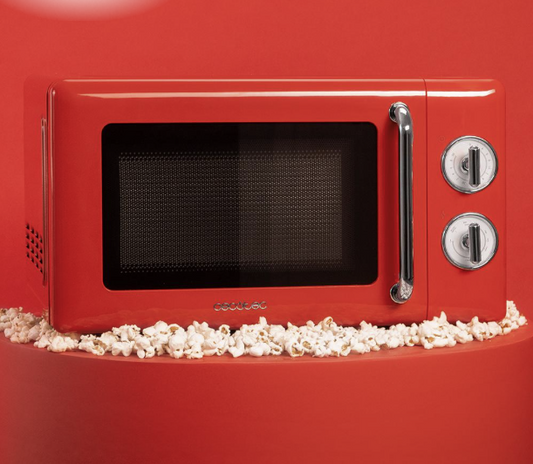 MICROONDAS CON GRILL CECOTEC PROCLEAN 3110 RETRO RED 20 L – 700 W – DISEÑO VINTAGE