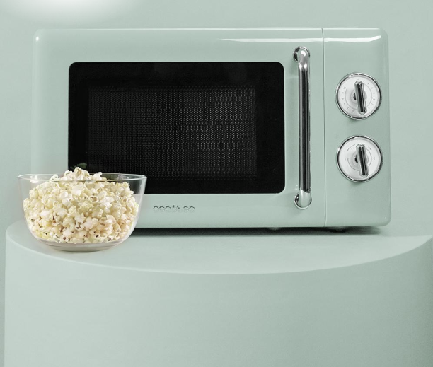 MICROONDAS CECOTEC PROCLEAN 3010 RETRO GREEN 20 L – 700 W – DISEÑO VINTAGE