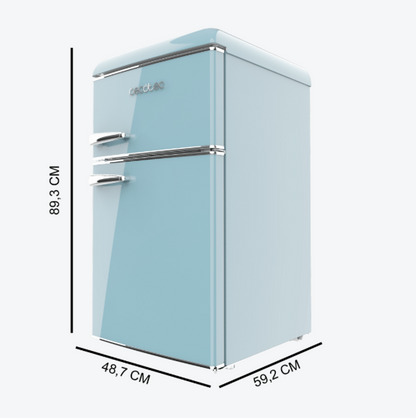 MINI FRIGORÍFICO CECOTEC RETRO 2 PUERTAS 86 L AZUL – DISEÑO VINTAGE