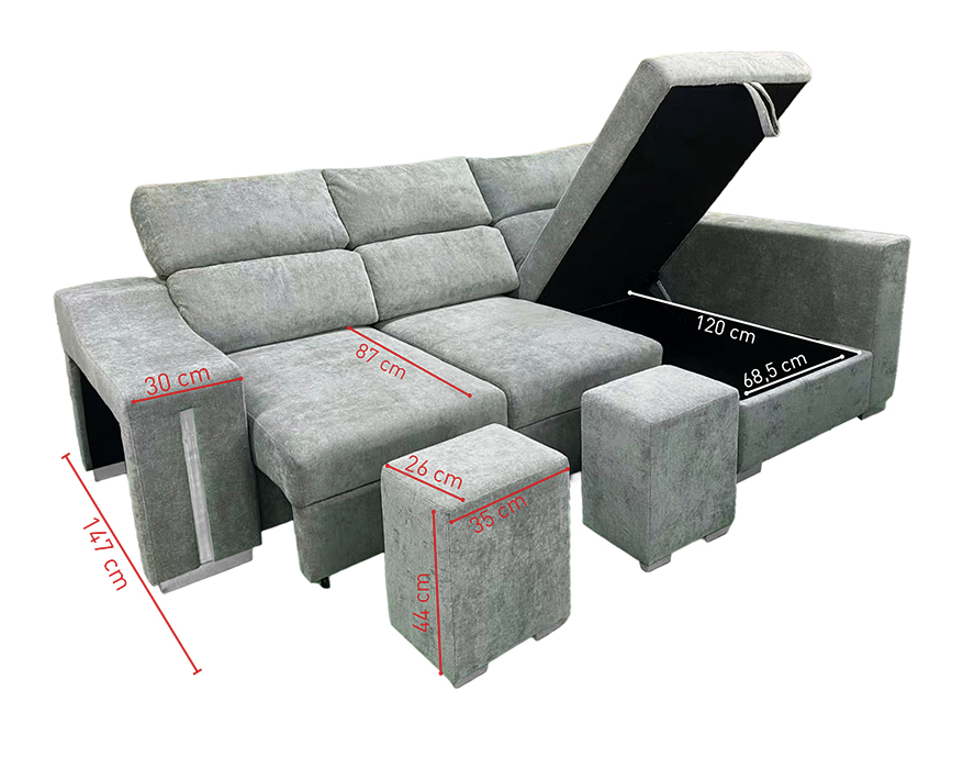 SOFÁ CHAISE LONGUE MENUA CAMA CON ARCÓN – MÁS ESPACIO, MÁS CONFORT, MÁS MOMENTOS