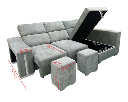 SOFÁ CHAISE LONGUE MENUA CAMA CON ARCÓN – MÁS ESPACIO, MÁS CONFORT, MÁS MOMENTOS