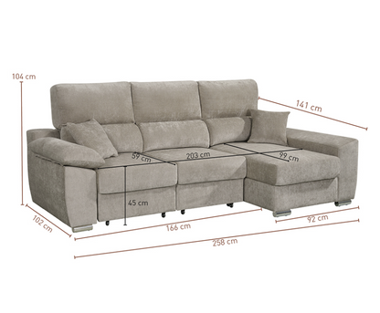 SOFÁ CHAISELONGUE PEDRO CAMA CON ARCÓN – MÁS CONFORT, MÁS ESPACIO, MÁS MOMENTOS