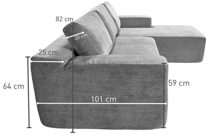 SOFÁ CHAISE LONGUE DULCE – CONFORT PREMIUM, DISEÑO MODERNO Y ENVASADO AL VACÍO