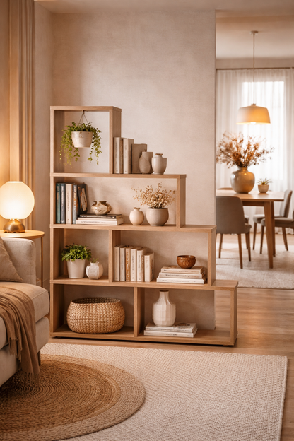 ESTANTERÍA ESCALERA ELBA – ORGANIZA, DECORA Y SEPARA ESPACIOS