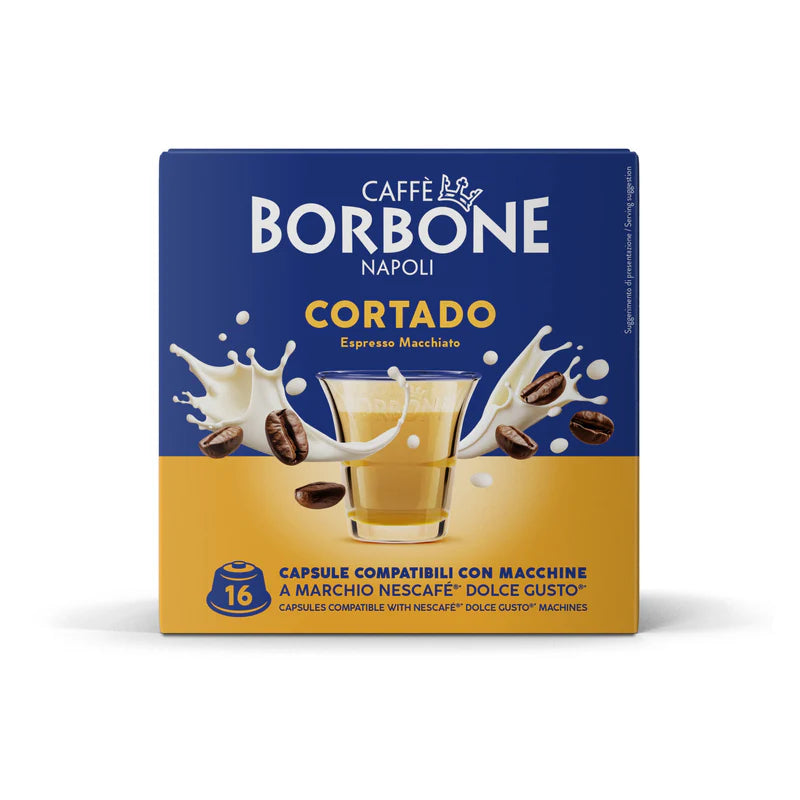 Cápsulas Borbone CORTADO Dolce Gusto® – Café con Leche Suave y Cremoso