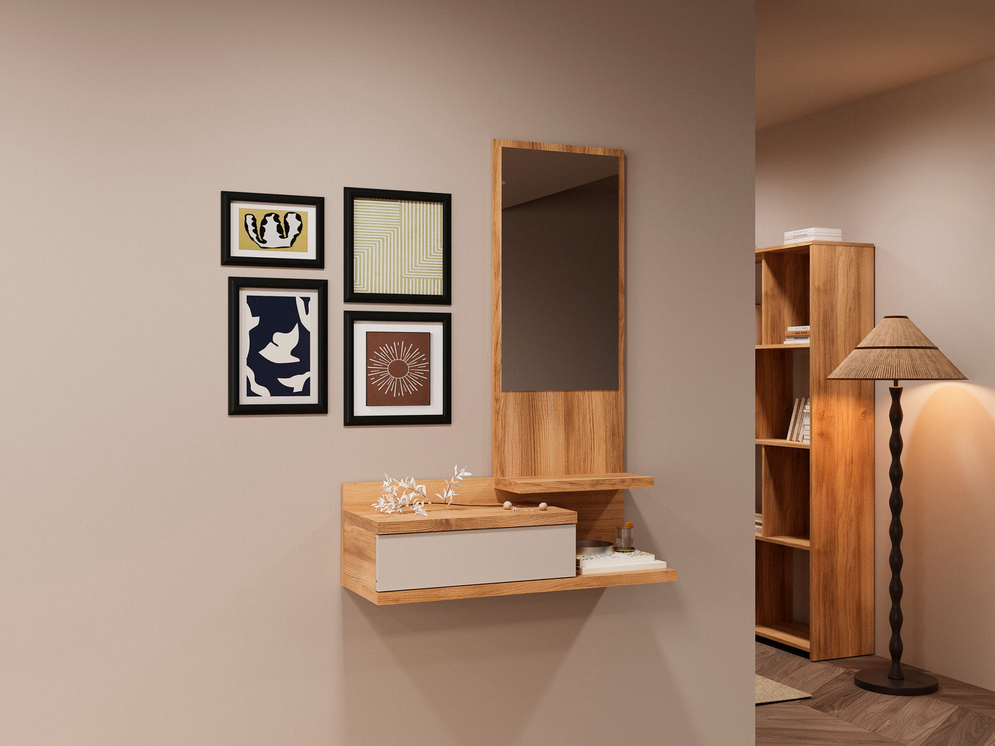 RECIBIDOR VERTICAL ELBA CON ESPEJO – ALMACENAMIENTO PRÁCTICO Y DISEÑO MODERNO