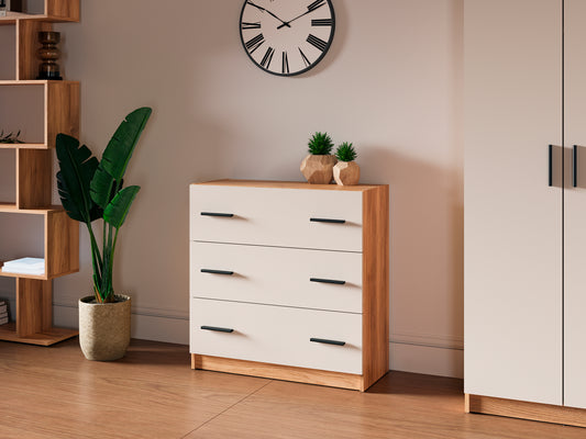 CÓMODA ELBA DE 3 CAJONES – DISEÑO MODERNO Y GRAN FUNCIONALIDAD