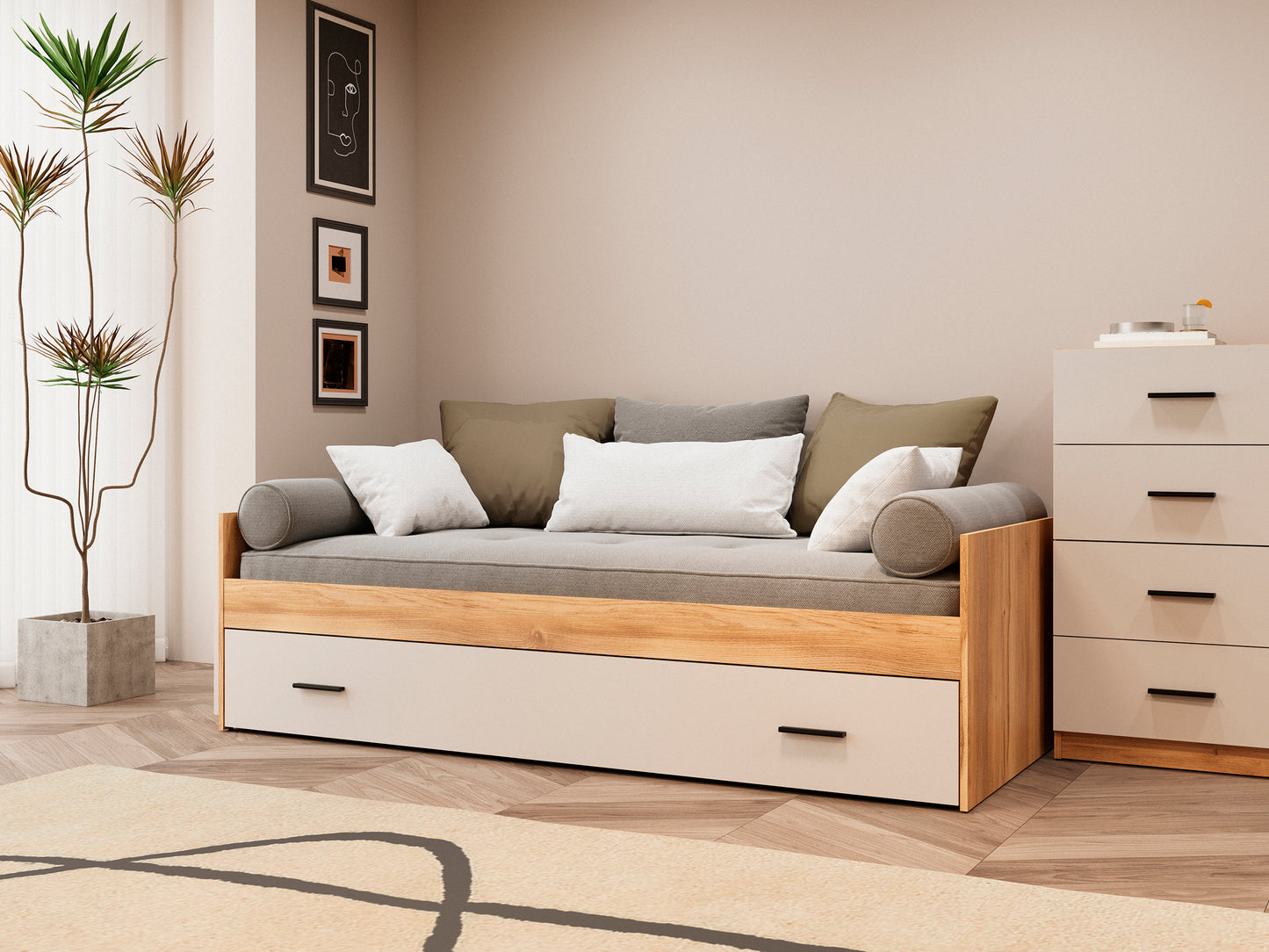 CAMA NIDO ELBA CON FRONTAL – AHORRO DE ESPACIO Y DISEÑO MODERNO