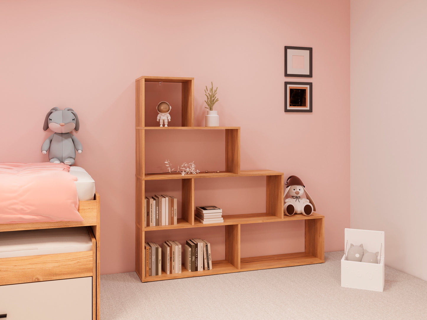 ESTANTERÍA ESCALERA ELBA – ORGANIZA, DECORA Y SEPARA ESPACIOS