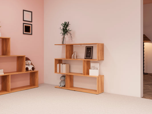 ESTANTERÍA ASIMÉTRICA BAJA ELBA – DISEÑO MODERNO Y VERSÁTIL