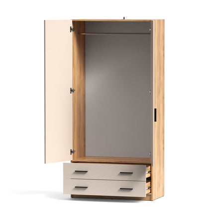 ARMARIO ELBA DE 2 PUERTAS Y 2 CAJONES GRANDES – GRAN CAPACIDAD Y DISEÑO MODERNO