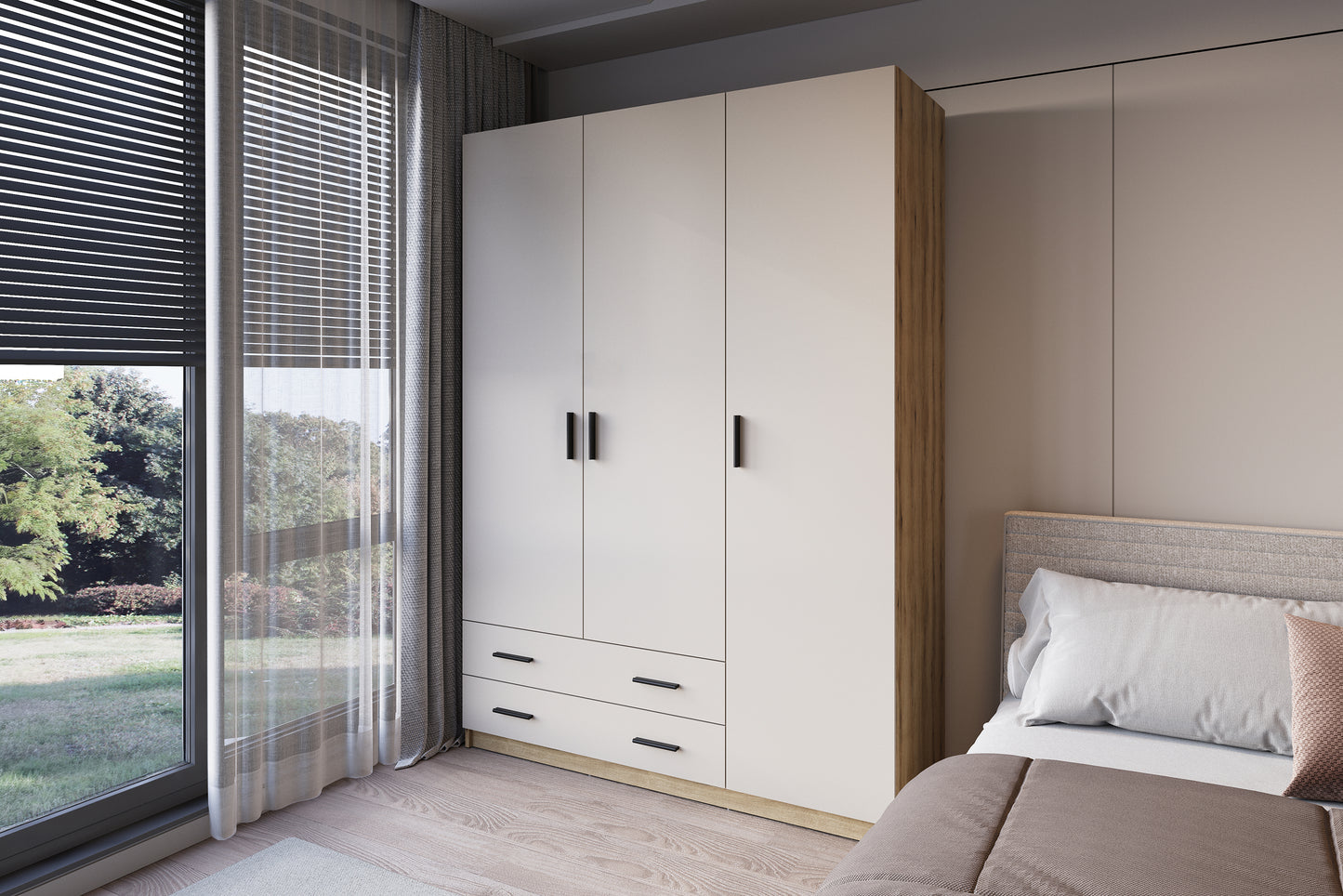 ARMARIO ELBA DE 3 PUERTAS Y 2 CAJONES – GRAN CAPACIDAD Y ORGANIZACIÓN TOTAL