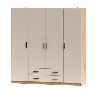 ARMARIO ELBA DE 4 PUERTAS Y 2 CAJONES – MÁXIMA CAPACIDAD Y DISEÑO MODERNO