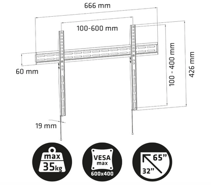 SOPORTE TV ENGEL AC0570E 32"-65" (VESA 600X400)