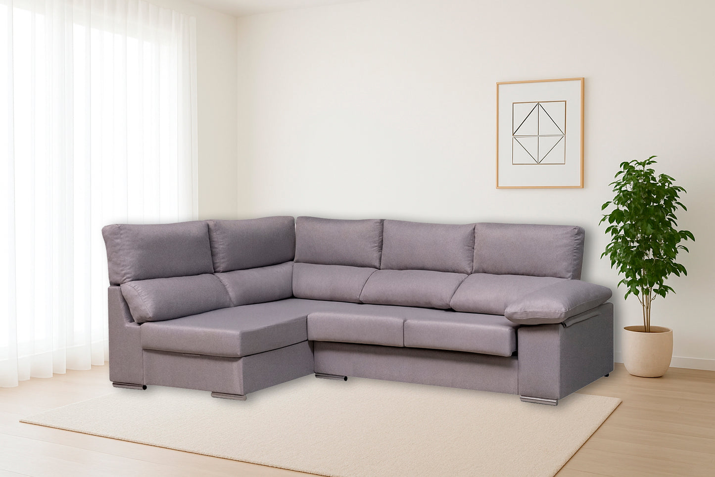 SOFÁ RINCONERA GOYA CON DOS ASIENTOS RECLINABLES: CONFORT TOTAL Y ELEGANCIA MODERNA