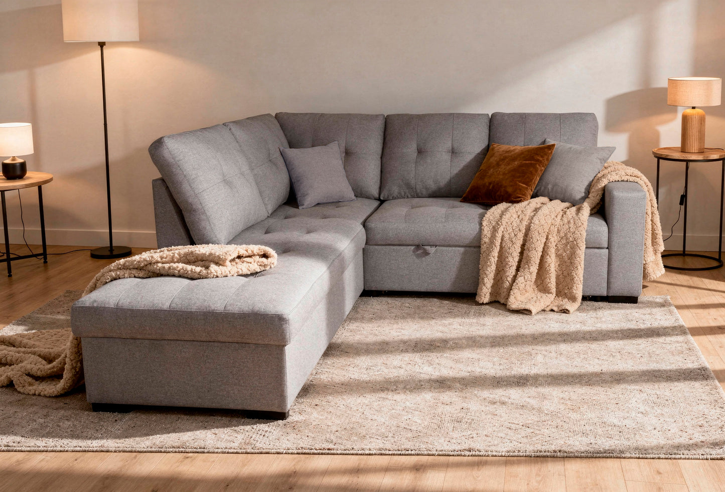 SOFÁ CHAISE LONGUE ISIS CON CAMA – DISEÑO MODERNO, PRÁCTICO Y FUNCIONAL