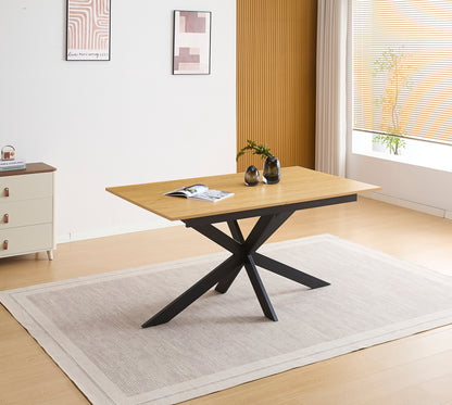 CONJUNTO DE COMEDOR EXTENSIBLE KELLER + SILLAS GIRATORIAS SHELTON