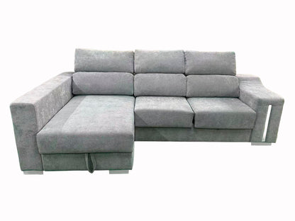 SOFÁ CHAISE LONGUE LUCAS – MÁXIMO CONFORT, ARCÓN DE GRAN CAPACIDAD Y 2 TABURETES INTEGRADOS