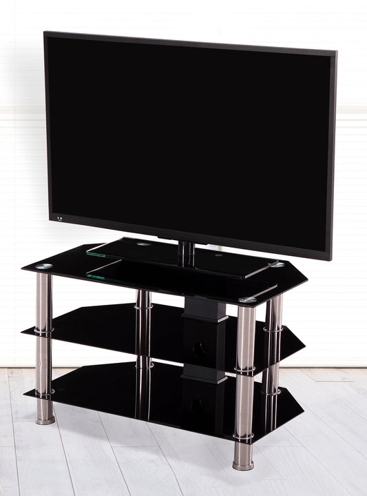 MESA TV CRISTAL TEMPLADO NEGRO MÁNCHESTER