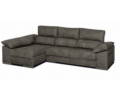 SOFÁ CHAISE LONGUE SIESTA FRANCA CON ARCÓN, 2 PUFF Y REPOSABRAZOS: CONFORT Y FUNCIONALIDAD EN TU SALÓN