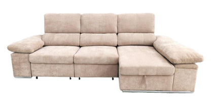SOFÁ CHAISE LONGUE NADIA CAMA – DOBLE ARCÓN Y 2 TABURETES INTEGRADOS