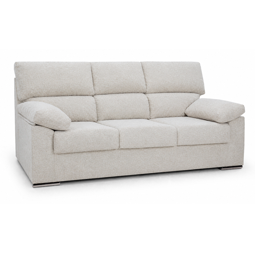 SOFÁ CHAISE LONGUE REVERSIBLE 3 PLAZAS 3 ASIENTOS DE 202 CM LARGO + PUFF XL RUBEN