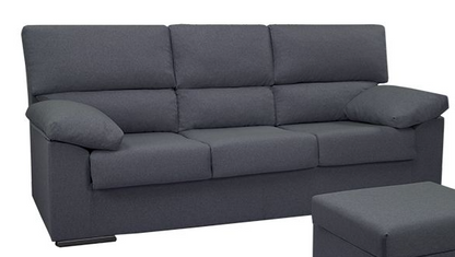 SOFÁ CHAISE LONGUE REVERSIBLE 3 PLAZAS 3 ASIENTOS DE 202 CM LARGO + PUFF XL RUBEN