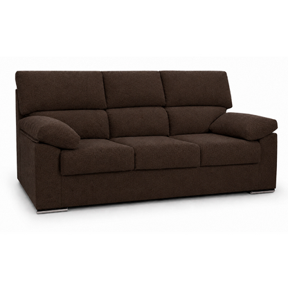 SOFÁ CHAISE LONGUE REVERSIBLE 3 PLAZAS 3 ASIENTOS DE 202 CM LARGO + PUFF XL RUBEN