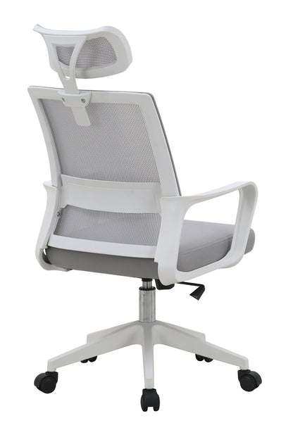 SILLA DE OFICINA ERGONÓMICA 2223 CON REPOSACABEZAS, RESPALDO DE MALLA Y ALTURA REGULABLE