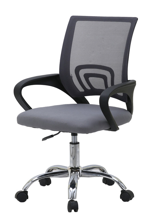 SILLA DE OFICINA ERGONÓMICA 2235 CON RESPALDO DE MALLA, ASIENTO ACOLCHADO Y BASE CROMADA