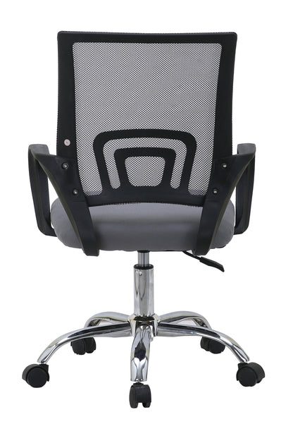 SILLA DE OFICINA ERGONÓMICA 2235 CON RESPALDO DE MALLA, ASIENTO ACOLCHADO Y BASE CROMADA