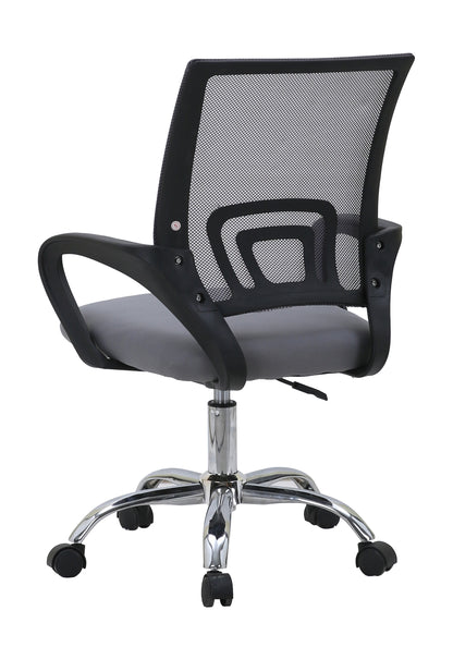 SILLA DE OFICINA ERGONÓMICA 2235 CON RESPALDO DE MALLA, ASIENTO ACOLCHADO Y BASE CROMADA