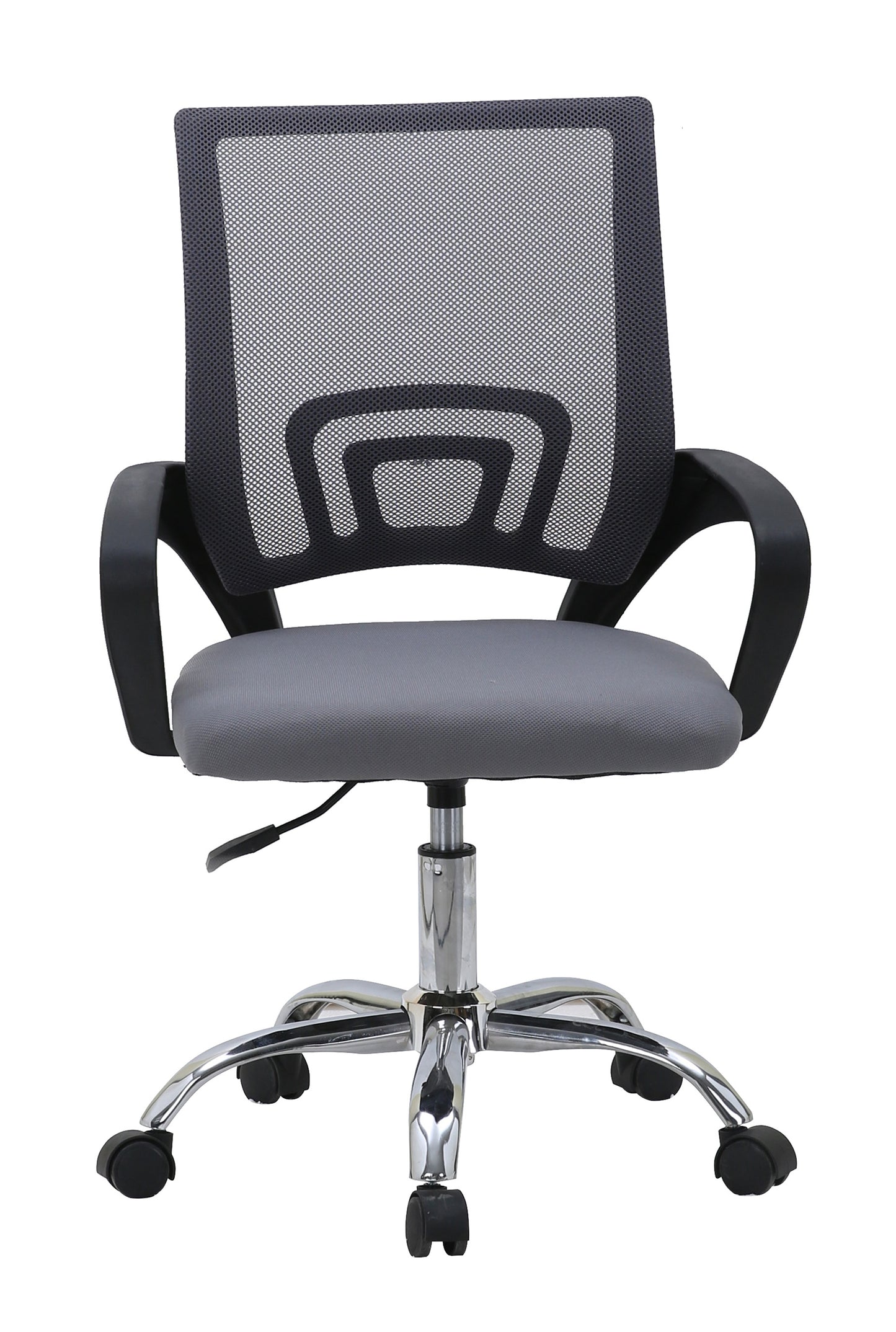 SILLA DE OFICINA ERGONÓMICA 2235 CON RESPALDO DE MALLA, ASIENTO ACOLCHADO Y BASE CROMADA
