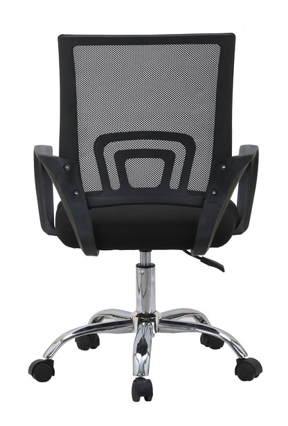 SILLA DE OFICINA ERGONÓMICA 2235 CON RESPALDO DE MALLA, ASIENTO ACOLCHADO Y BASE CROMADA
