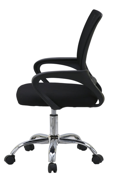 SILLA DE OFICINA ERGONÓMICA 2235 CON RESPALDO DE MALLA, ASIENTO ACOLCHADO Y BASE CROMADA