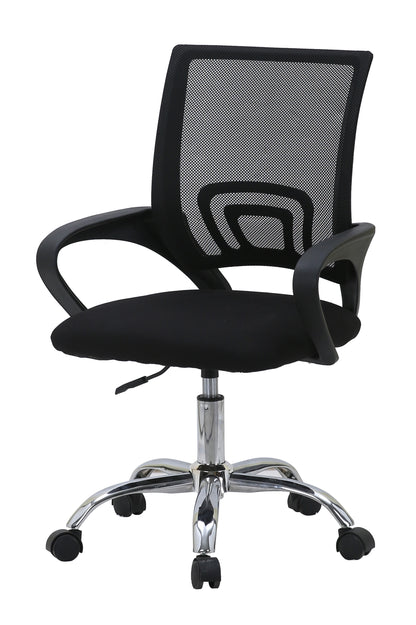 SILLA DE OFICINA ERGONÓMICA 2235 CON RESPALDO DE MALLA, ASIENTO ACOLCHADO Y BASE CROMADA