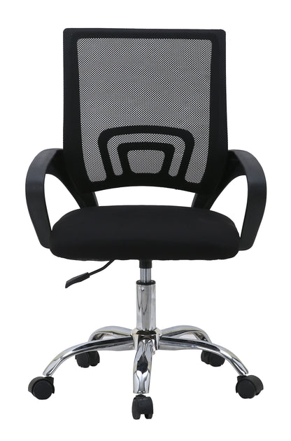 SILLA DE OFICINA ERGONÓMICA 2235 CON RESPALDO DE MALLA, ASIENTO ACOLCHADO Y BASE CROMADA
