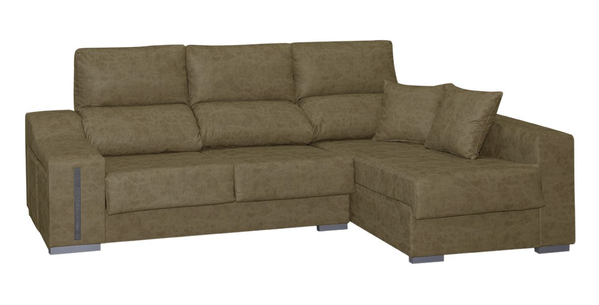 SOFÁ CHAISE LONGUE RÍO CON ARCÓN, 2 PUFF, COJINES Y ASIENTO EXTRAÍBLE: MÁXIMA VERSATILIDAD Y CONFORT